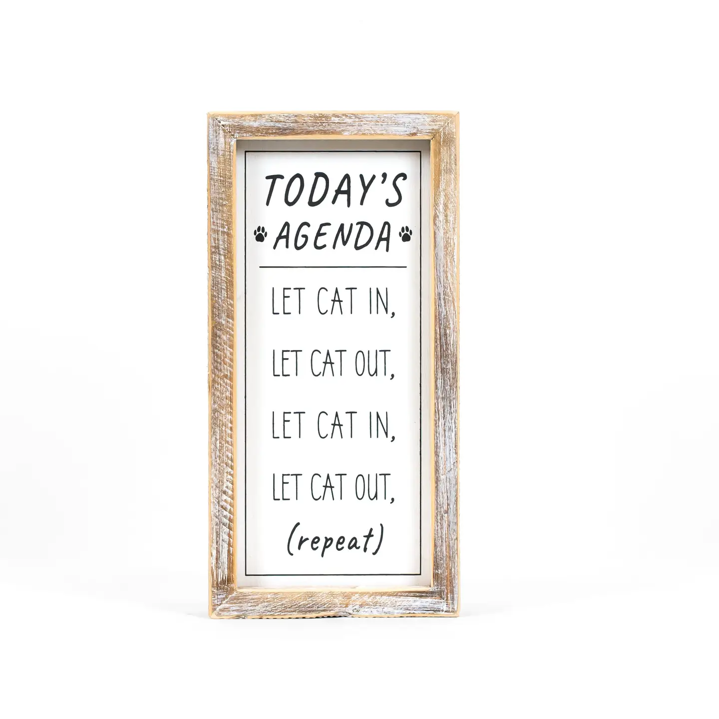 "Today's Agenda" Framed Sign