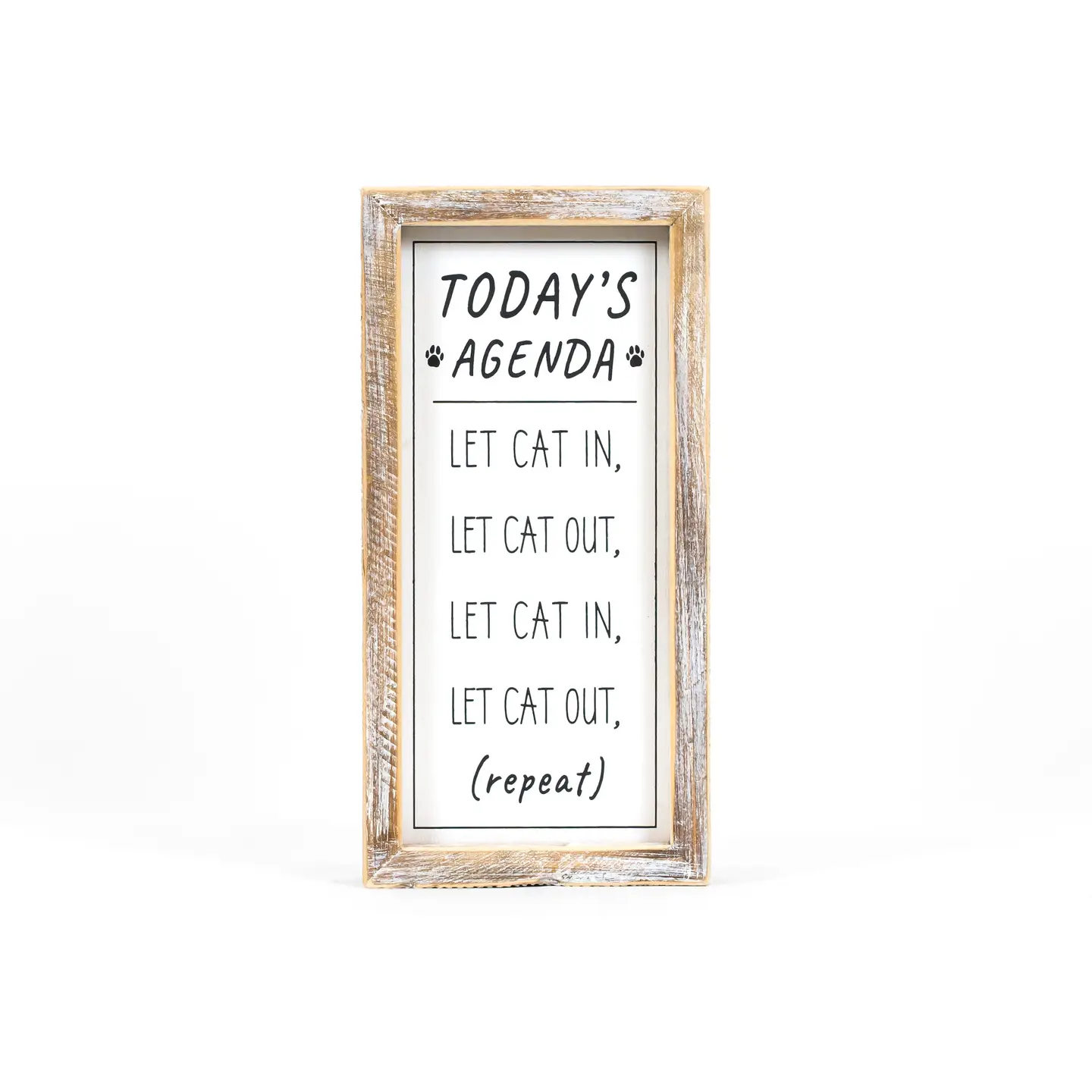 "Today's Agenda" Framed Sign