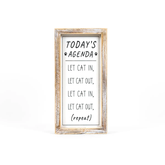 "Today's Agenda" Framed Sign
